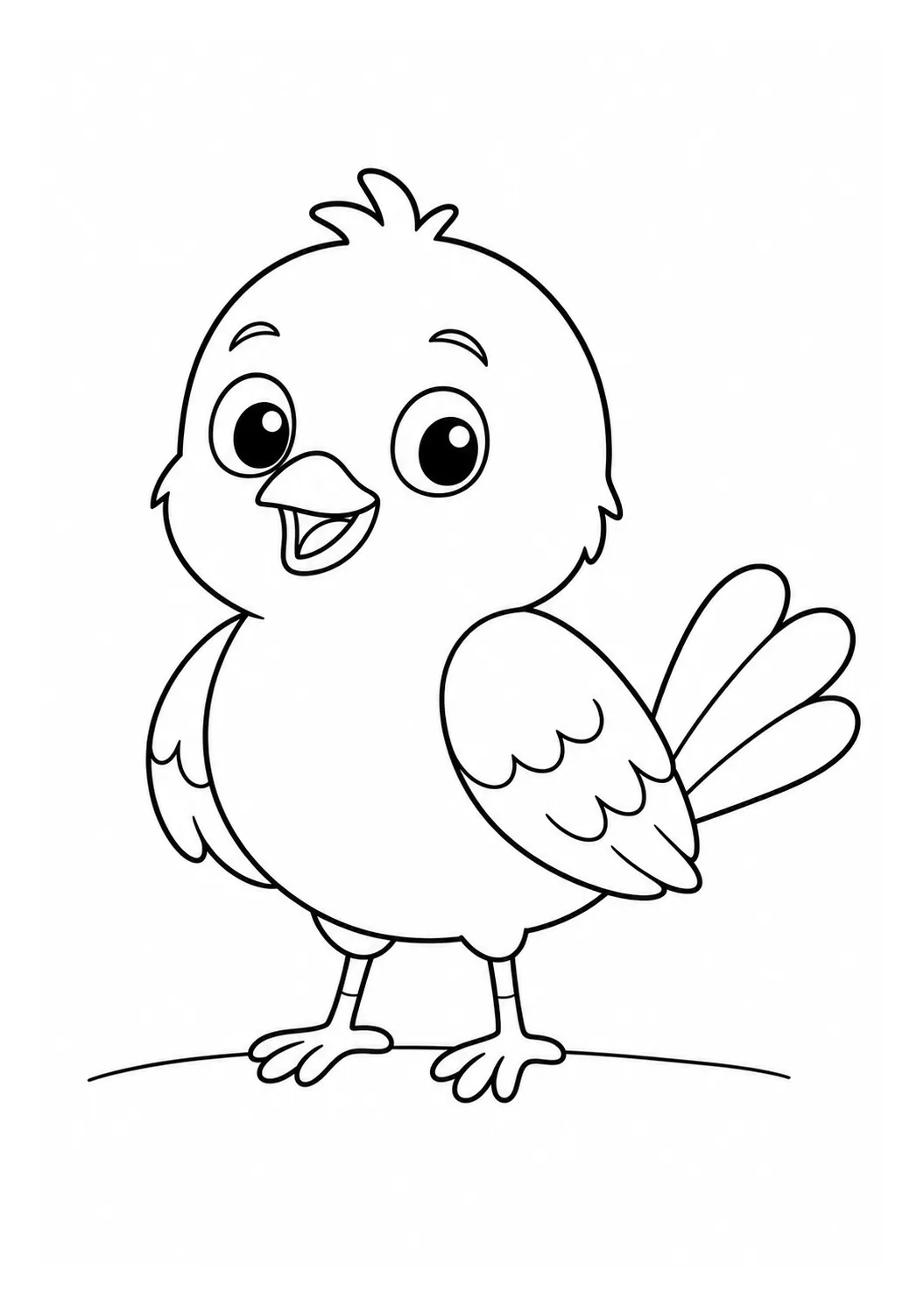 Passarinho simples com corpo inteiro para colorir